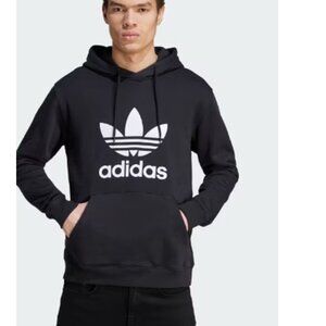 Adidas Adicolor Classic Trefoil Men’s Black Drawstring Hoodie Size Medium NWT